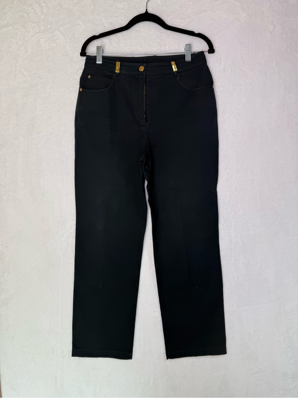 St. John Sport Women’s Black Solid Cotton/Spandex Stretch Pocket Pants Sz 6